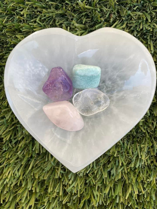 Selenite Heart Trinket Holder