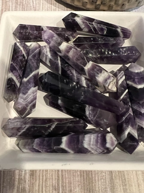 Natural Chevron Amethyst Point Crystal