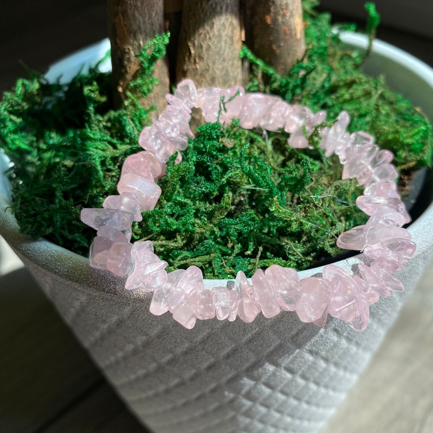 Rose Quartz Chips Bracelet